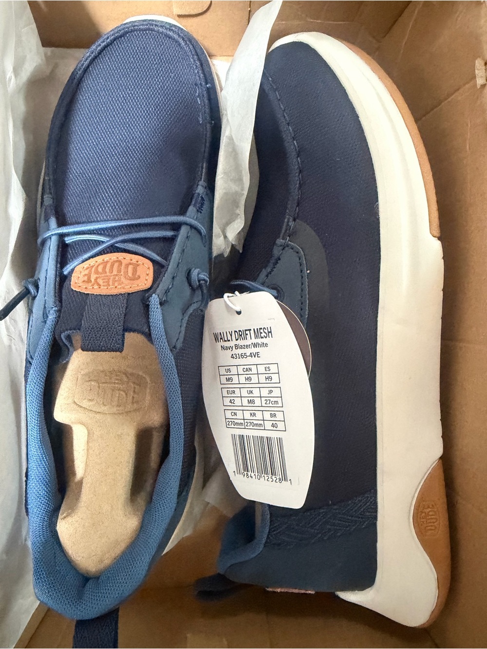 Hey Dude Navy and White Slip-On Loafer